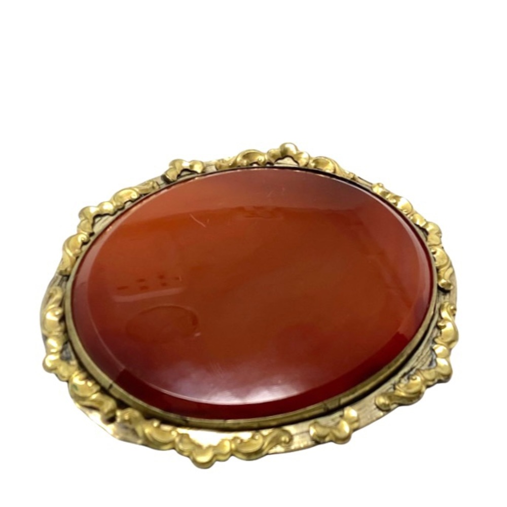 Antique Victorian Carnelian Gold Brooch
